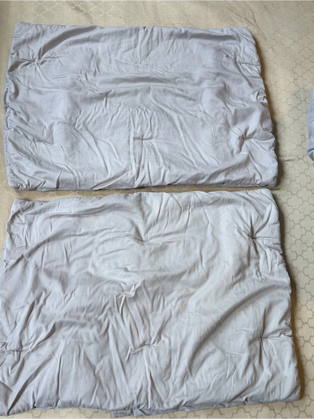 Pottery Barn 3 Piece Queen Gray Cotton Comforter Quilt Sheet Set & Standard Sham